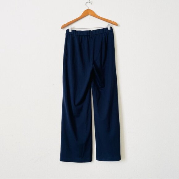 NWT Eileen Fisher SMALL PETITE Washable Flex Ponte Wide Trouser Pant in Ink navy - Picture 4 of 8